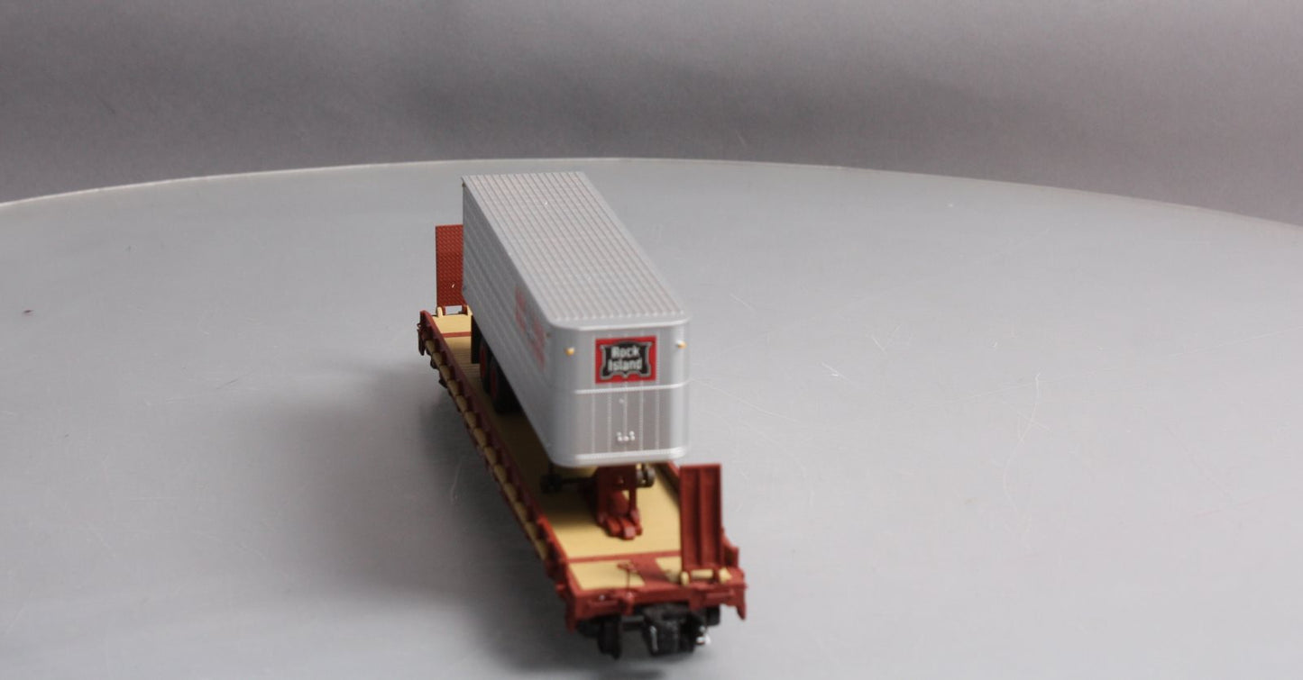 The Showcase Line 00180 S Scale TOFC Rock Island w/ RI Trailer EX/Box