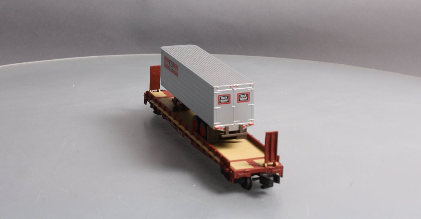 The Showcase Line 00180 S Scale TOFC Rock Island w/ RI Trailer EX/Box