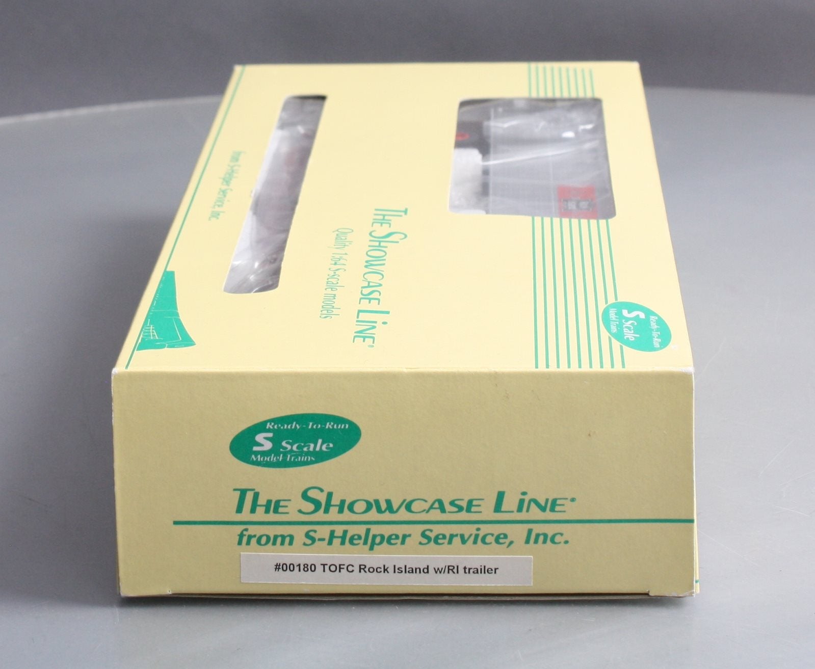 The Showcase Line 00180 S Scale TOFC Rock Island w/ RI Trailer EX/Box