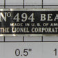 Lionel 494 "No 494" Beacon Nameplate