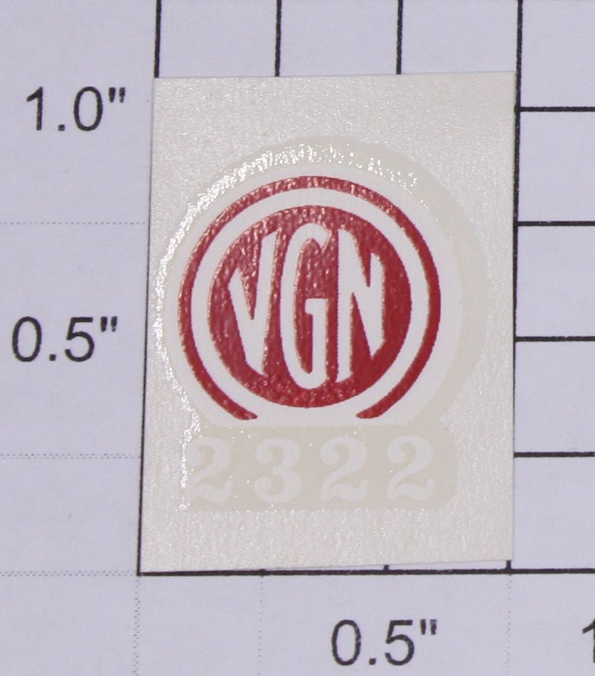 Lionel 2322-14 Virginian #2331 Water Soluble Decal