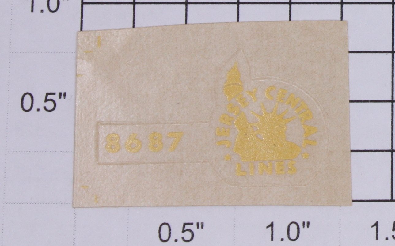 Lionel 8687-1 Yellow Jersey Central End Sticker Decal