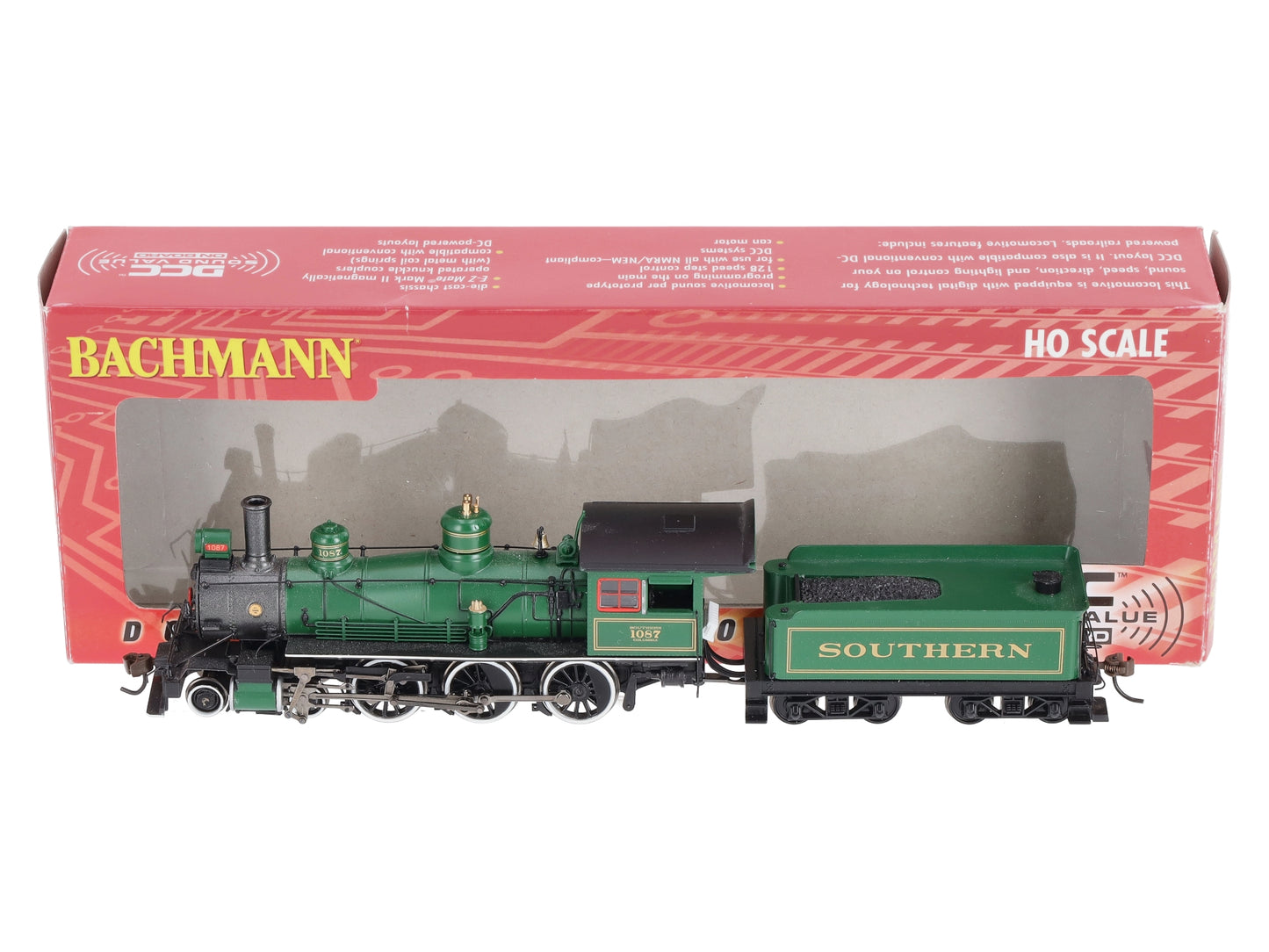 Bachmann 51403 HO Southern Baldwin 4-6-0 Steam Loco w/DCC & Sound #1087