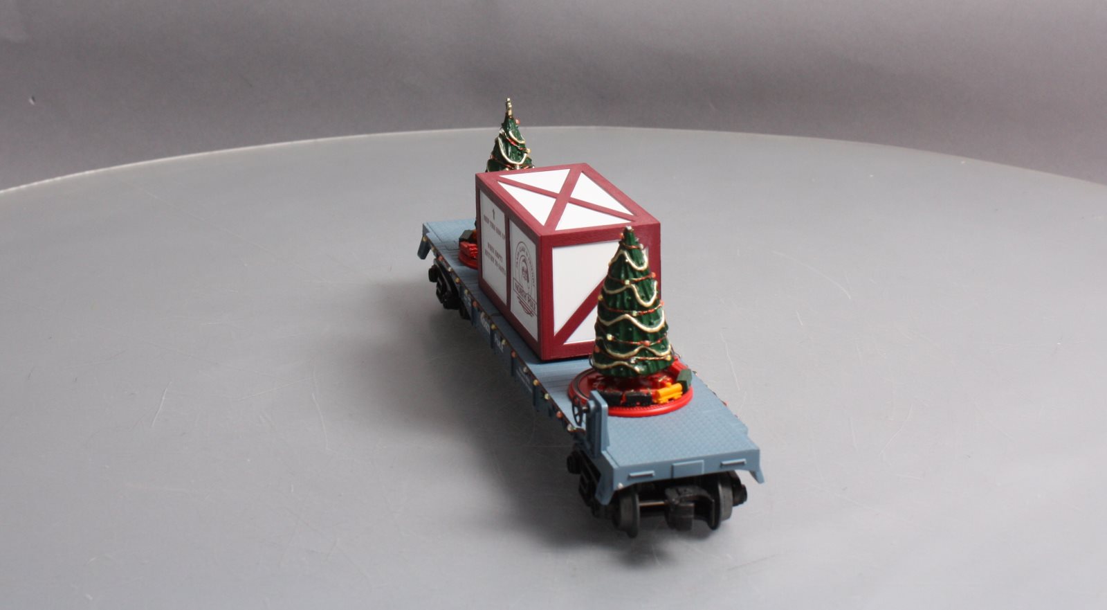 MTH 30-76681 O North Pole Flatcar with Lighted Christmas Trees