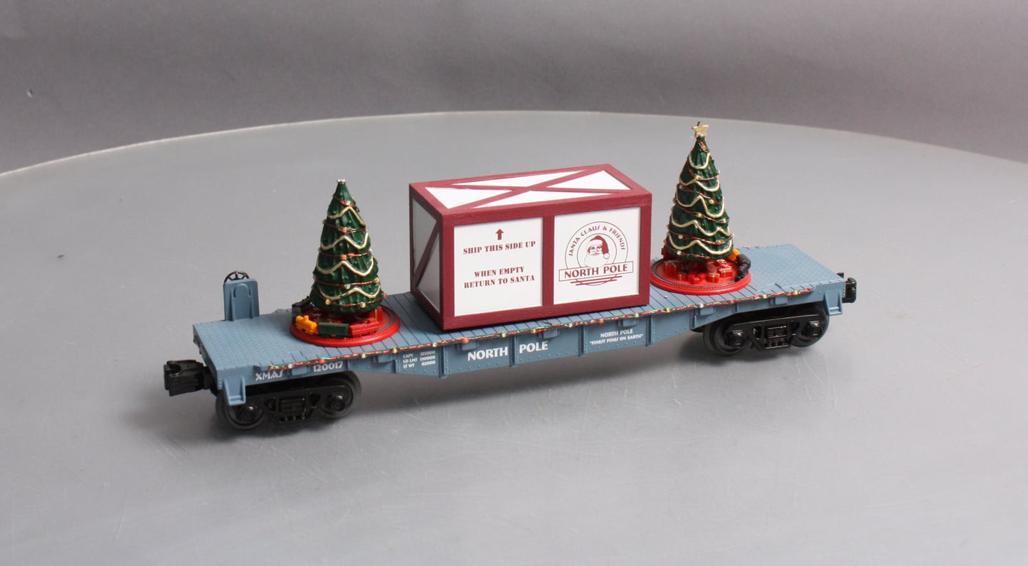 MTH 30-76681 O North Pole Flatcar with Lighted Christmas Trees