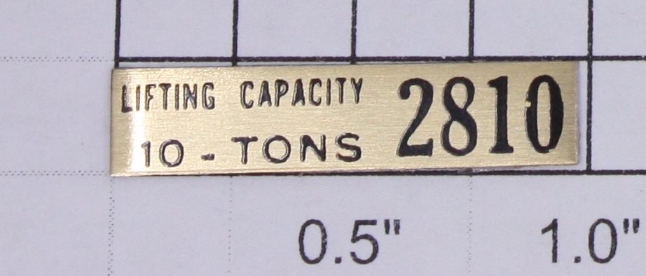 Lionel 2810-10 Brass #2810 Weight Sticker Name Plate with Adhesive