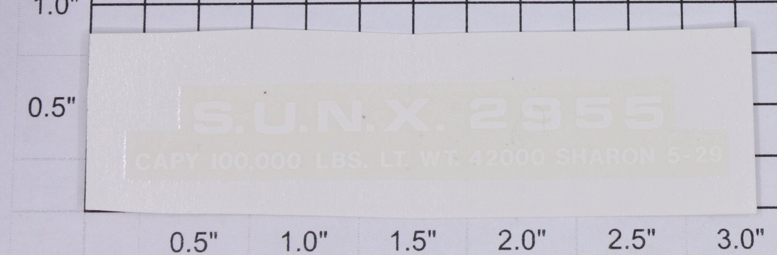 Lionel 2955-10 White Lettering S.U.N.X #2955 Water Soluble Decal