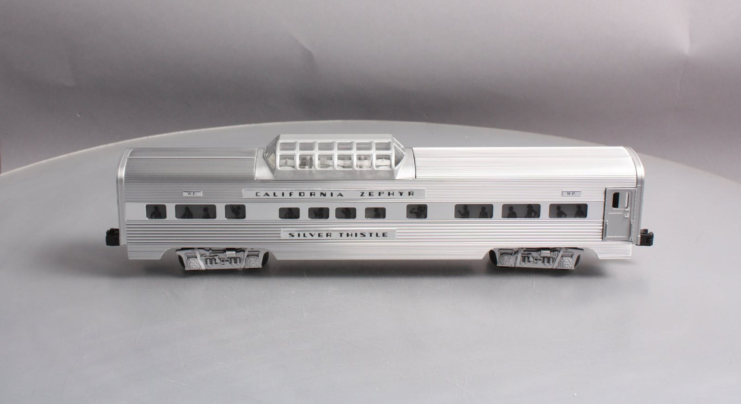 Lionel 6-29137 O Western Pacific California Zephyr "Silver Thistle" Vista Dome LN/Box