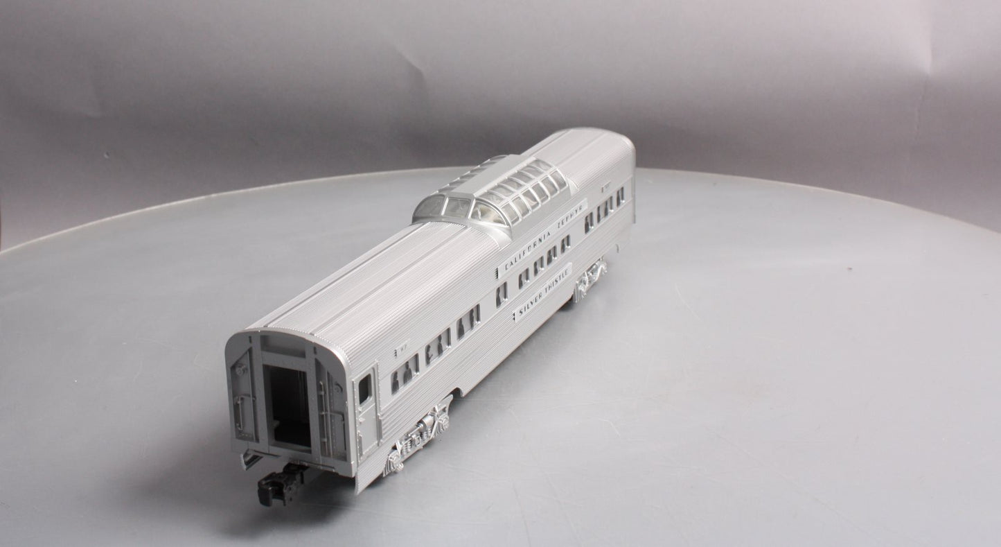 Lionel 6-29137 O Western Pacific California Zephyr "Silver Thistle" Vista Dome LN/Box