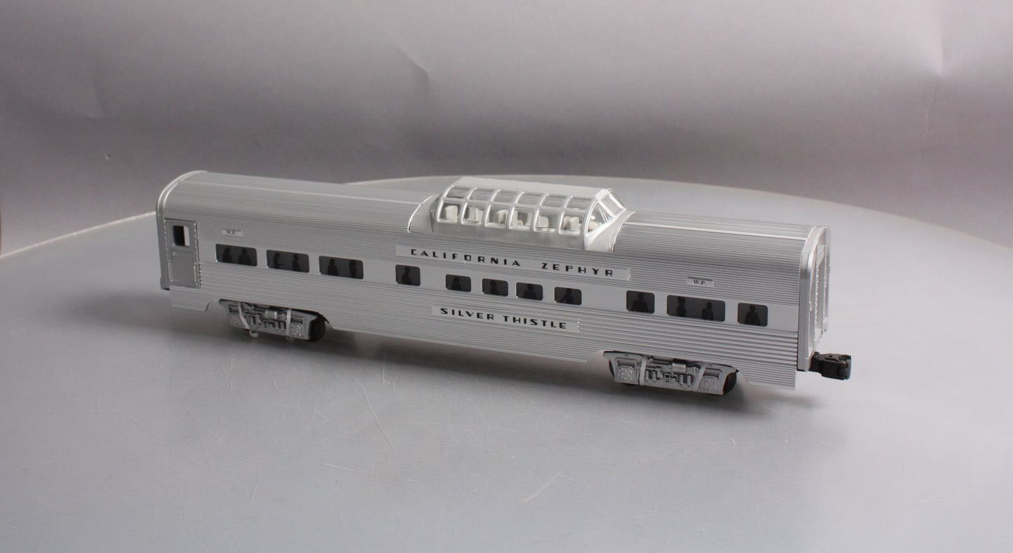 Lionel 6-29137 O Western Pacific California Zephyr "Silver Thistle" Vista Dome LN/Box