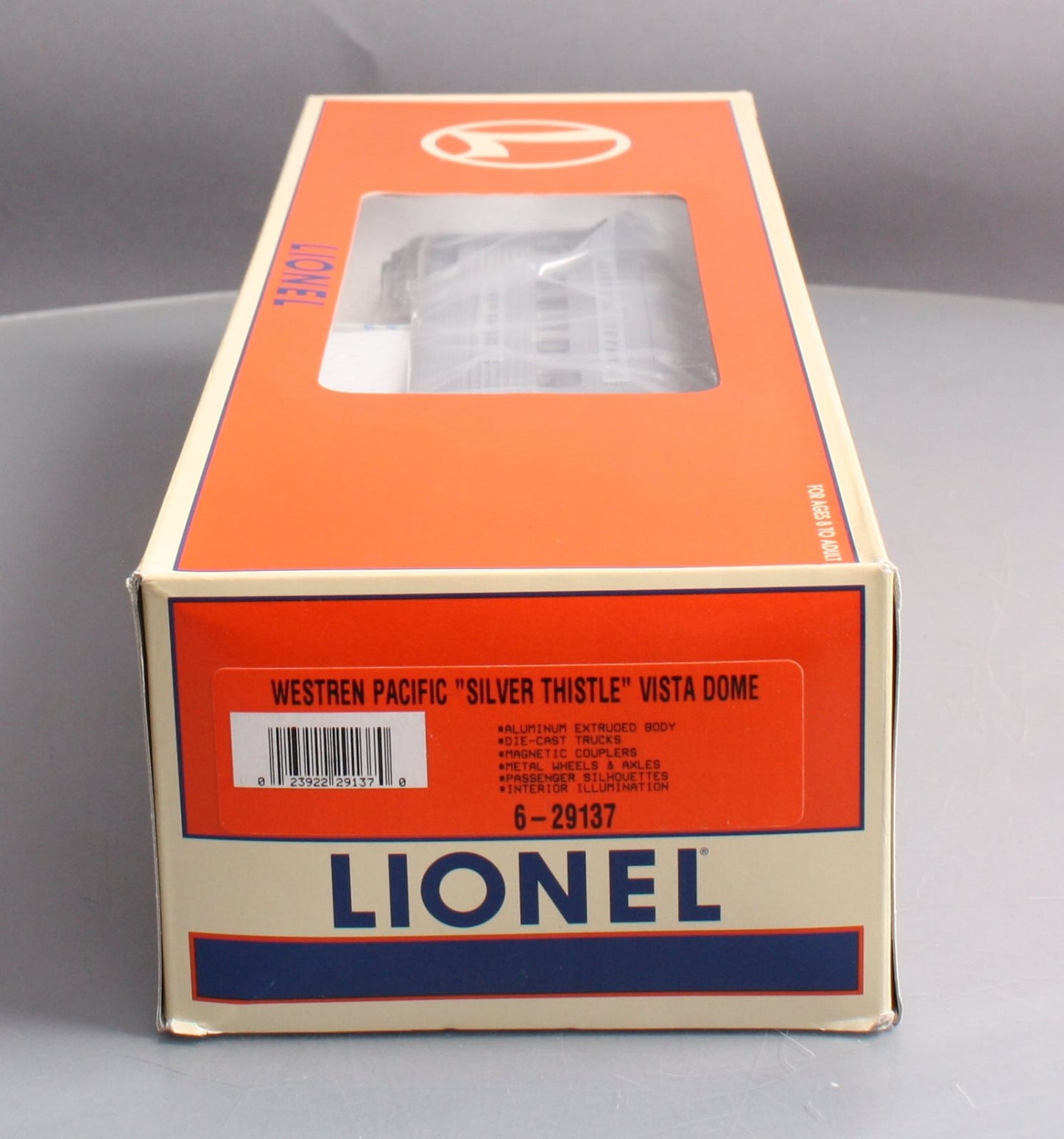 Lionel 6-29137 O Western Pacific California Zephyr "Silver Thistle" Vista Dome LN/Box