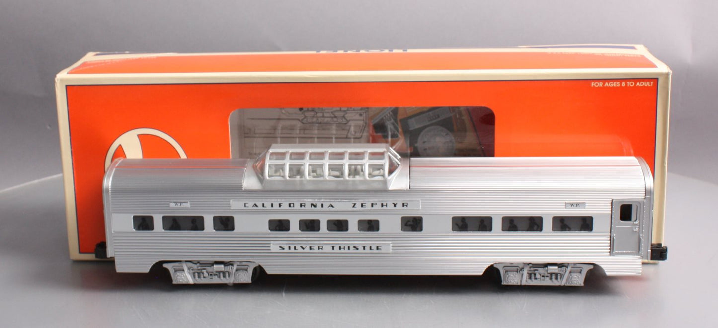 Lionel 6-29137 O Western Pacific California Zephyr "Silver Thistle" Vista Dome LN/Box