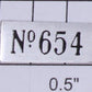 Lionel 654-10 Nickel "No. 654" Name Plate with Adhesive