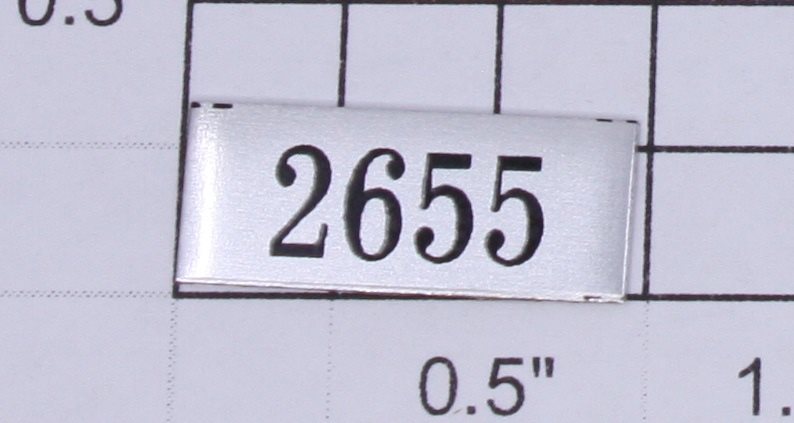 Lionel 2655-10 Nickel "2655" Name Plate with Adhesive