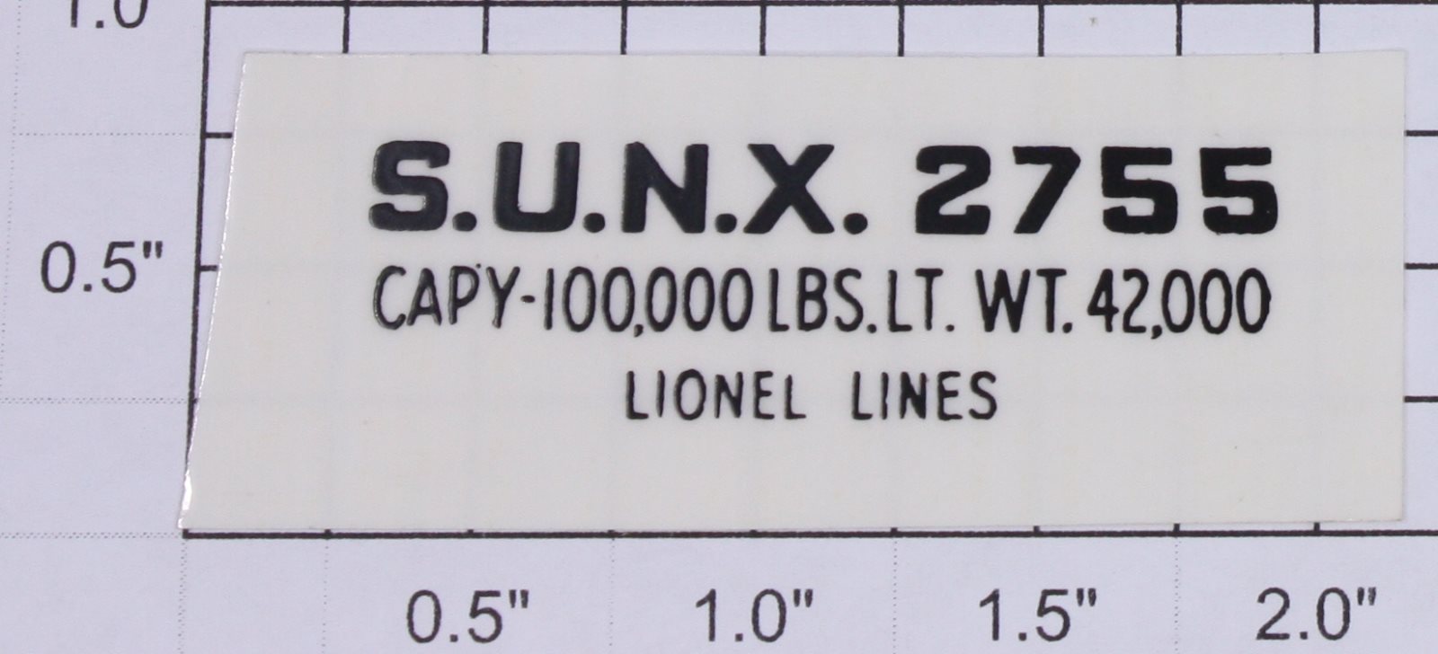 Lionel 2755-10 Black Lettering 