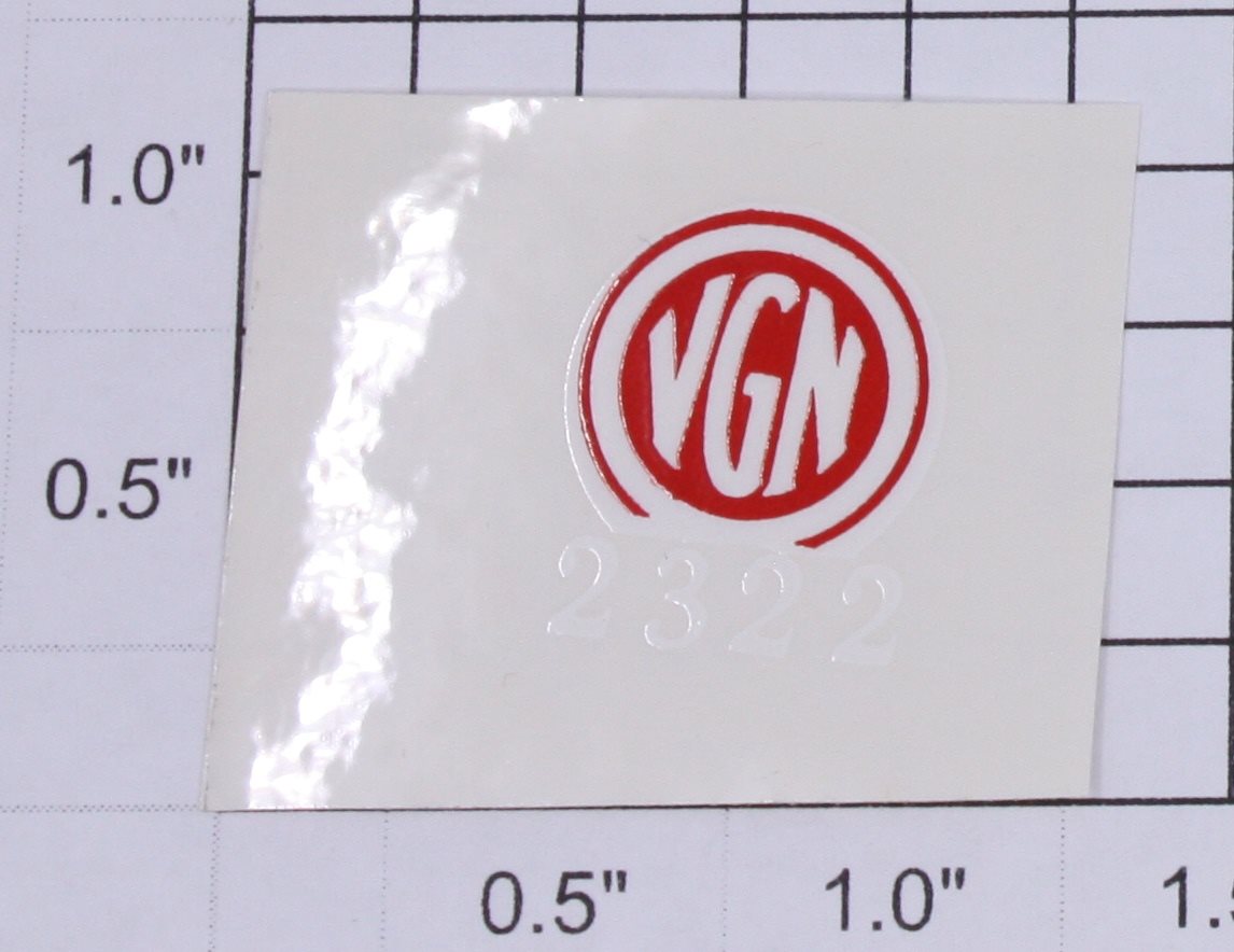 Lionel 2322-10 VGN #2322 Sticker Decal