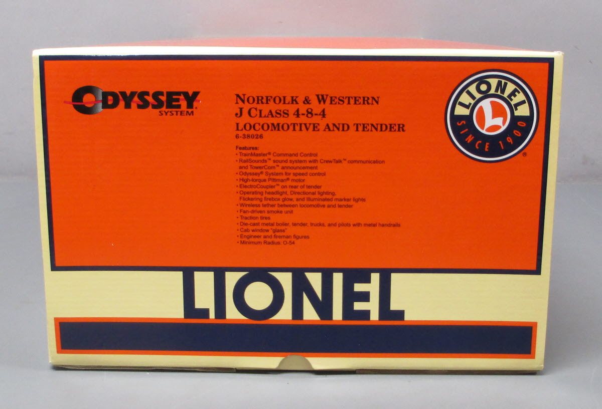 Lionel 6-38026 O Gauge N&W 4-8-4 J-Class Steam Locomotive & Tender #606 LN/Box