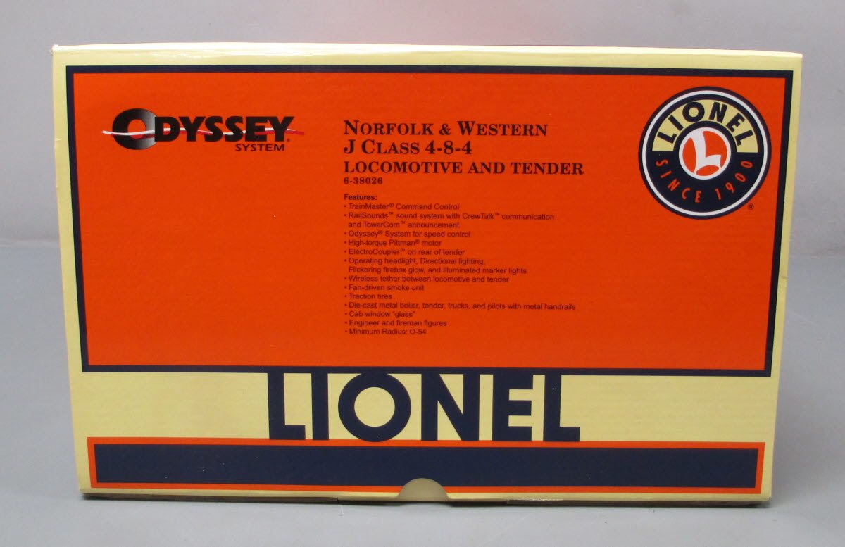 Lionel 6-38026 O Gauge N&W 4-8-4 J-Class Steam Locomotive & Tender #606 LN/Box