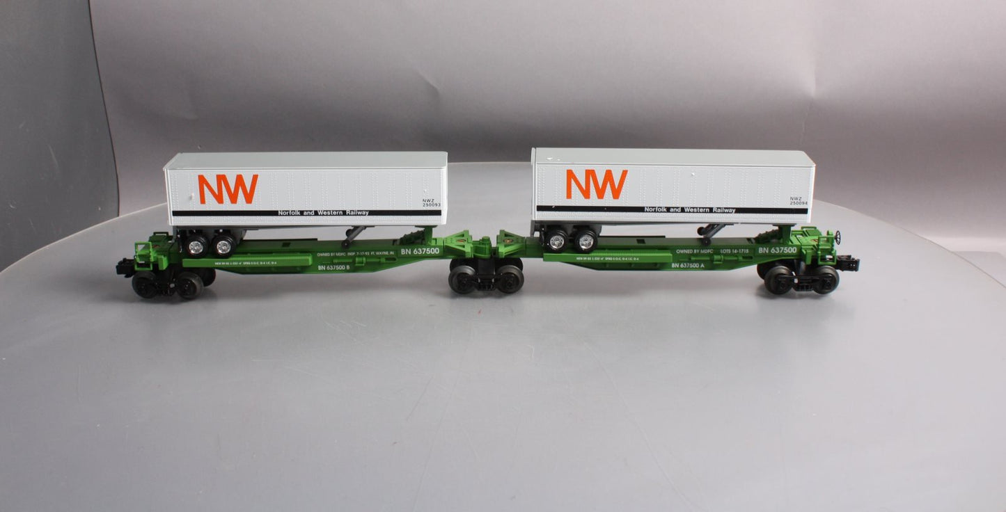 Lionel 6-52014 O Gauge Burlington Northern TTUX Flat Car with Trailers LN/Box