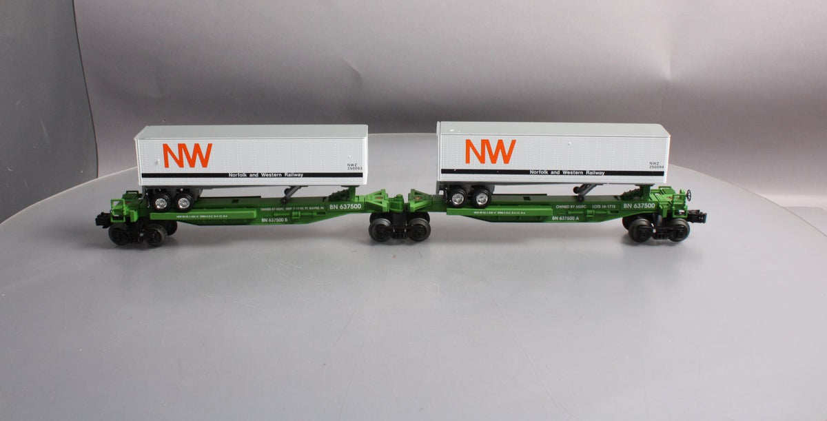 Lionel 6-52014 O Gauge Burlington Northern TTUX Flat Car with Trailers LN/Box