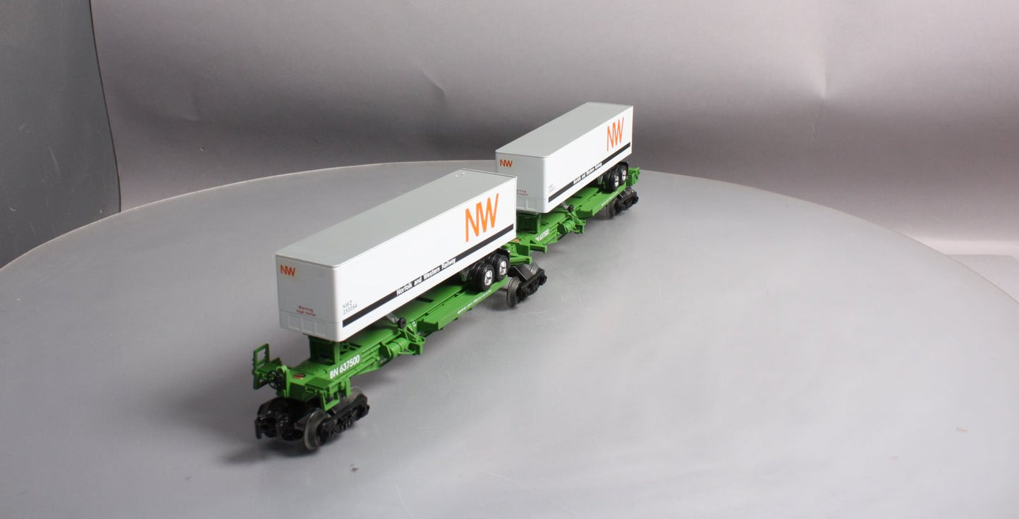Lionel 6-52014 O Gauge Burlington Northern TTUX Flat Car with Trailers LN/Box