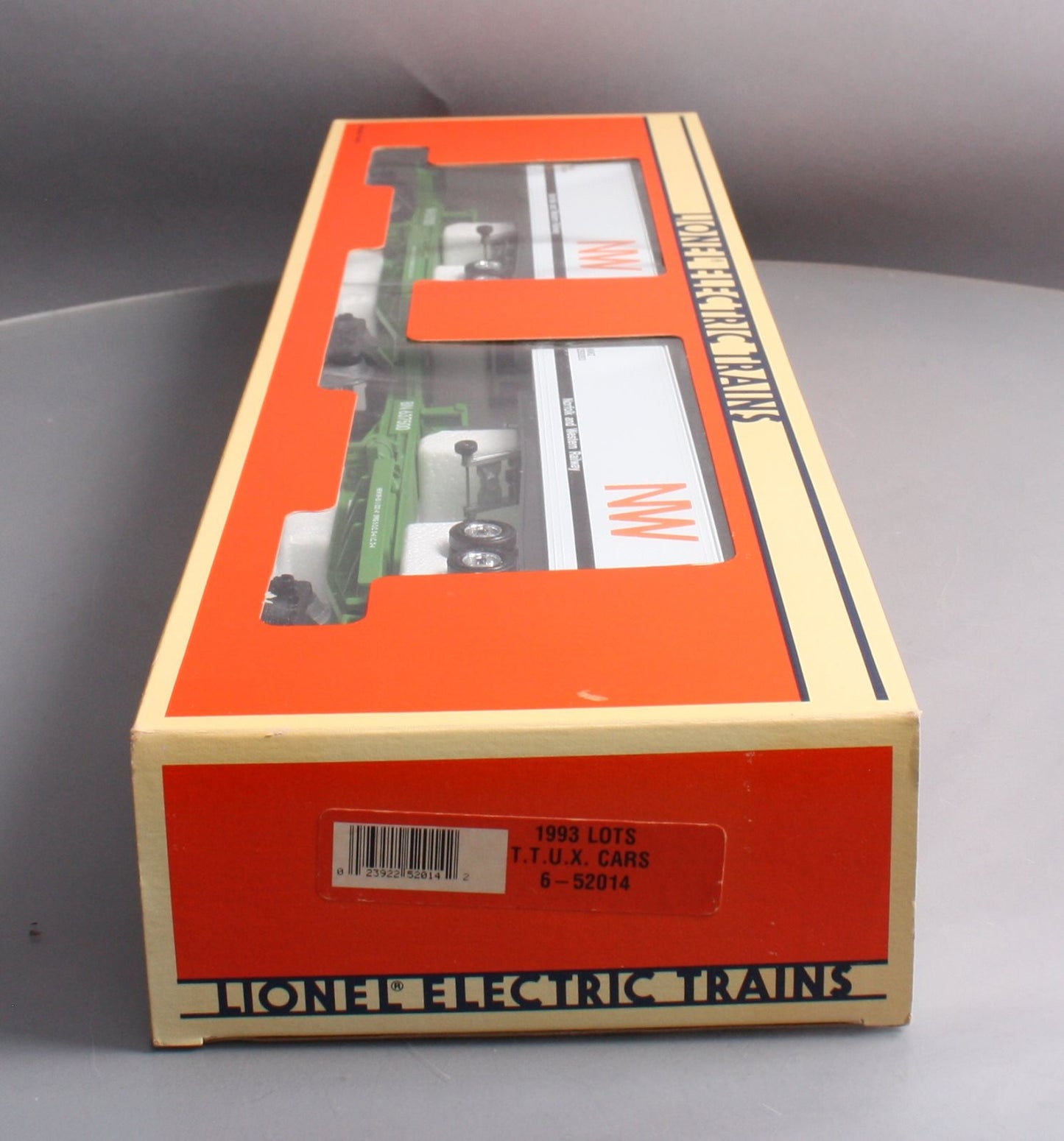 Lionel 6-52014 O Gauge Burlington Northern TTUX Flat Car with Trailers LN/Box