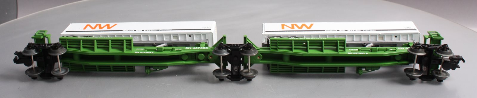 Lionel 6-52014 O Gauge Burlington Northern TTUX Flat Car with Trailers LN/Box