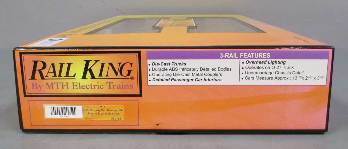 MTH 30-2161 O MTA R-42 Subway Add-On Non-Powered Set (Set of 2) EX/Box