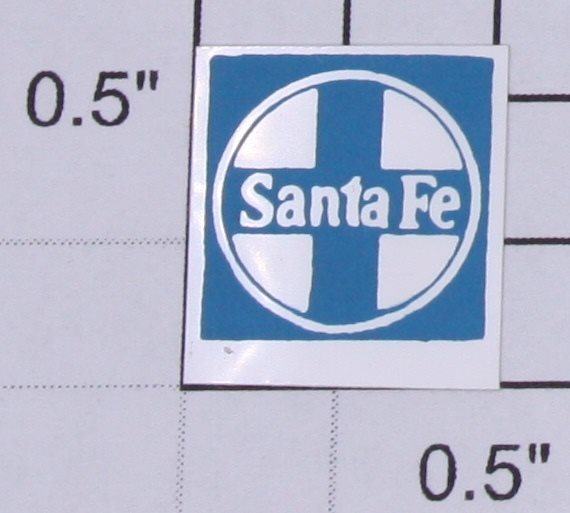 Lionel 8263-11 Light Blue Santa Fe Square Sticker Decal