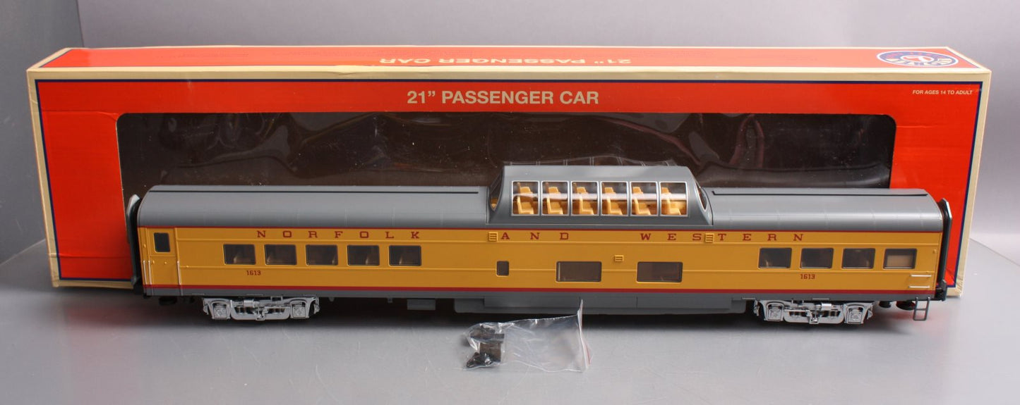Lionel 2027300 O Norfolk & Western 21 Vistavision Dome Passenger Car #1613