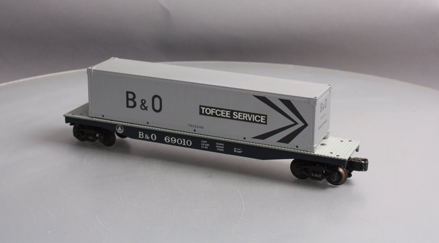 K-Line K69010 O Gauge Baltimore & Ohio Flatcar with Container #69010 LN/Box