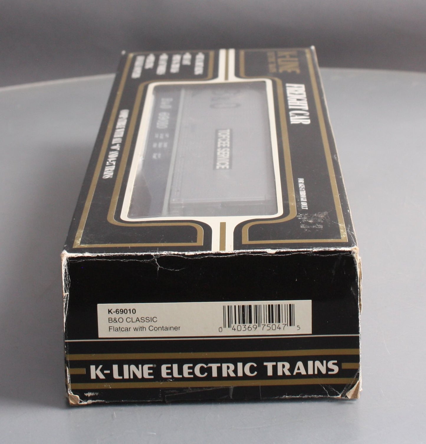 K-Line K69010 O Gauge Baltimore & Ohio Flatcar with Container #69010 LN/Box