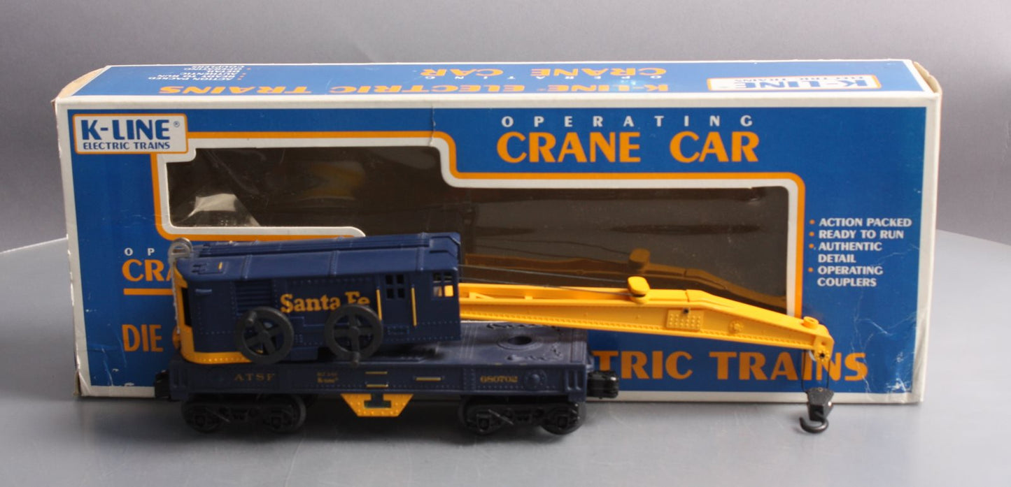 K-Line K680702 O Gauge Santa Fe Blue & Yellow Crane Car LN/Box