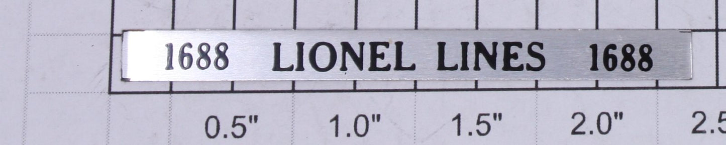 Lionel 1688-22 "1688 Lionel Lines 1688" Sticker Name Plate with Adhesive