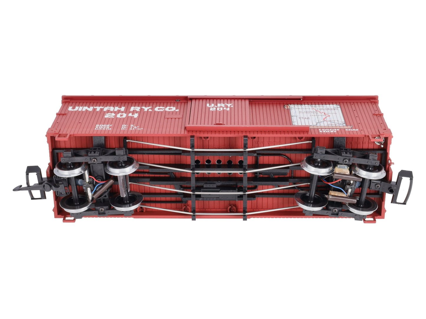 USA Trains R19027A G Unitah Map Simulated Wood Box Car #204 (Red)