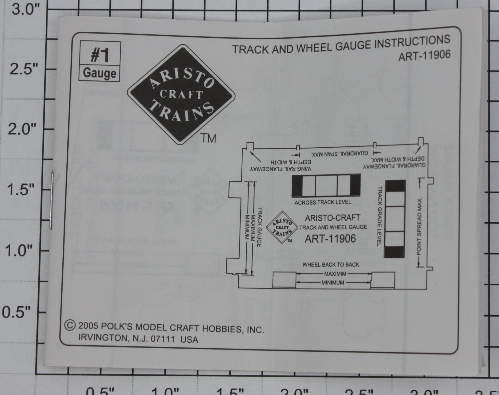 Aristo-Craft ART-11906 Track and Wheel Gauge with Instructions
