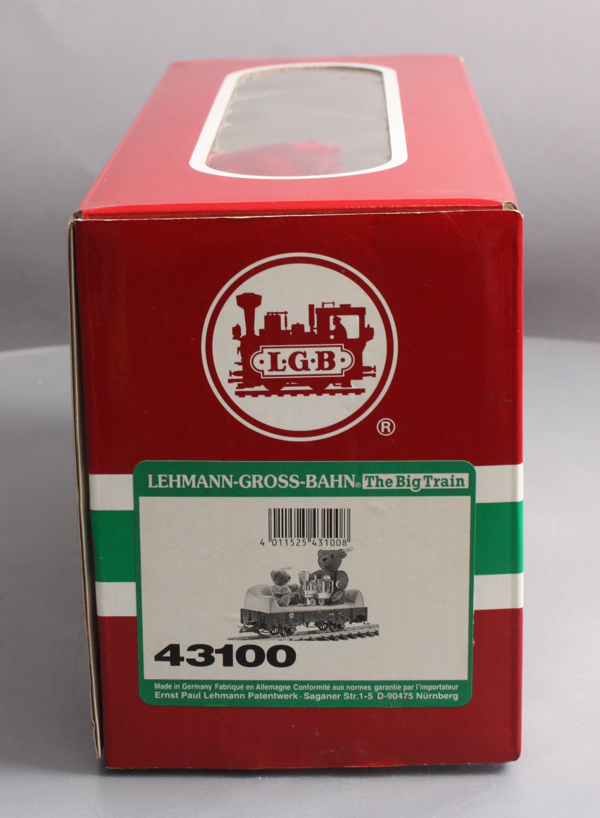 LGB 43100 G Scale Flatcar w/ Red & Green Steiff Bears LN/Box