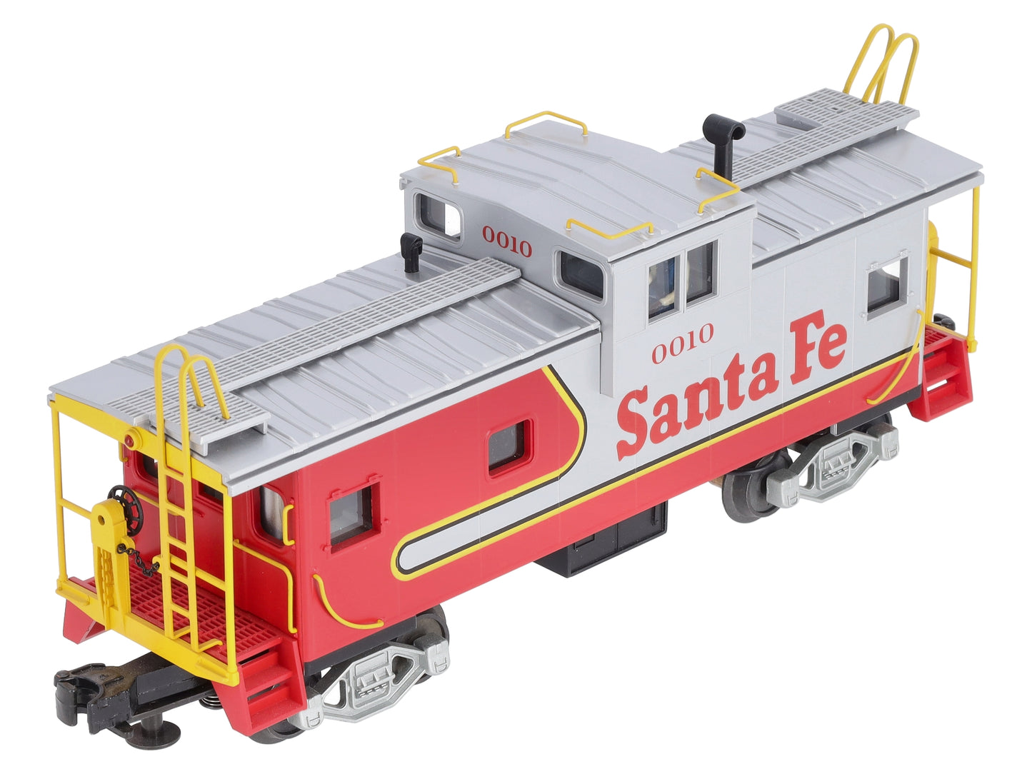 MTH 20-80002C O Gauge Santa Fe Silver & Red Caboose (DAP) Extended Vision #0100 NIB