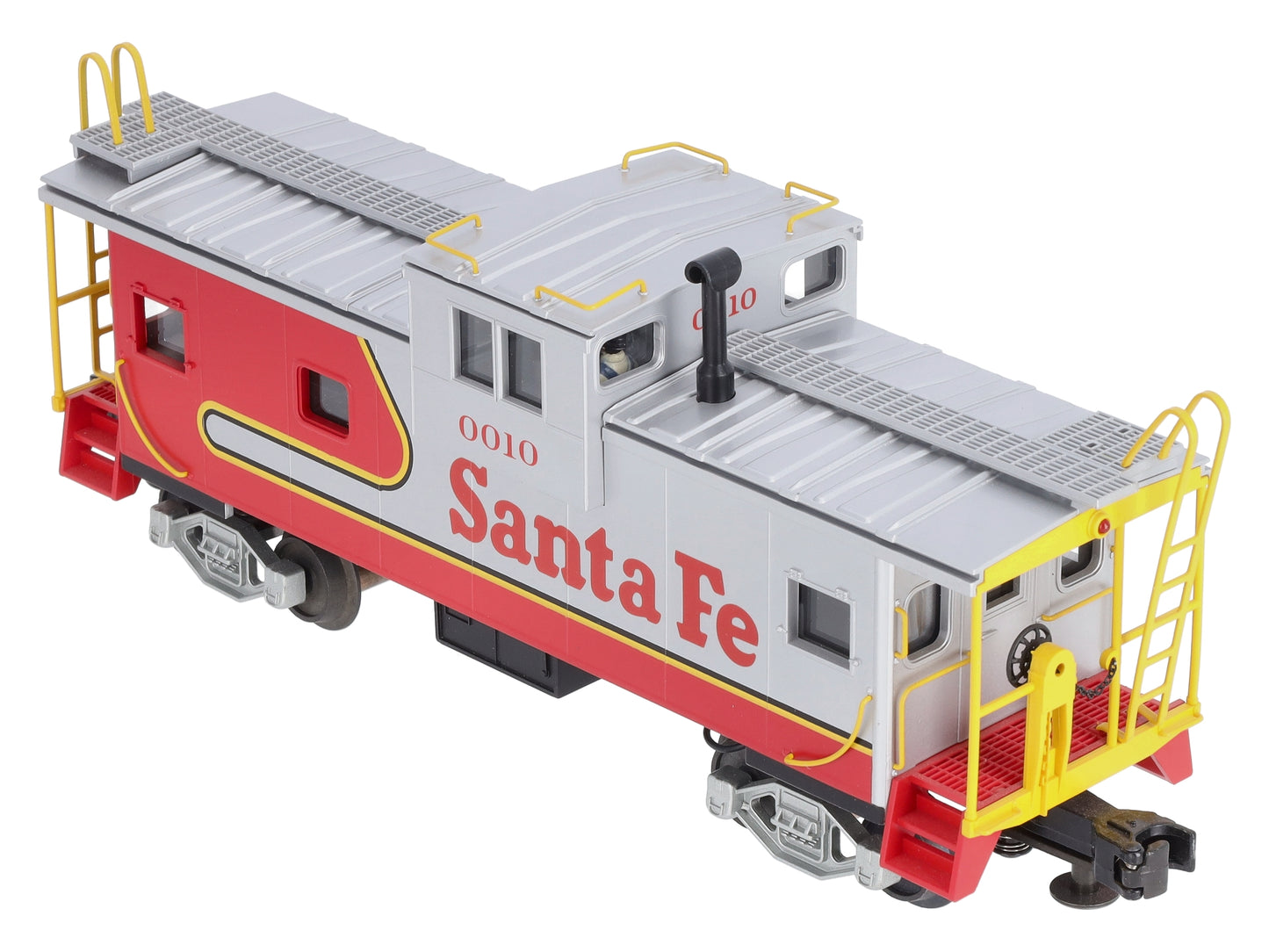 MTH 20-80002C O Gauge Santa Fe Silver & Red Caboose (DAP) Extended Vision #0100 LN/Box