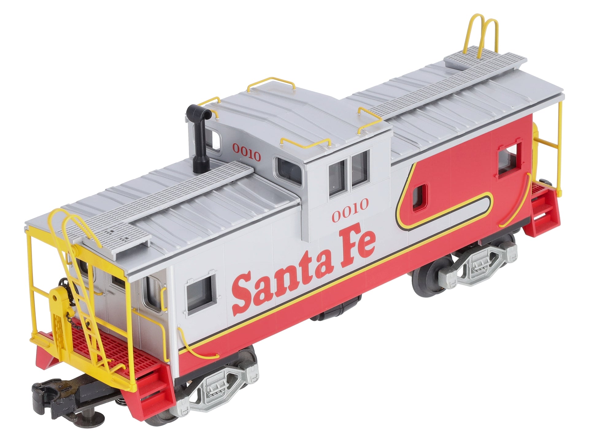 MTH 20-80002C O Gauge Santa Fe Silver & Red Caboose (DAP) Extended Vision #0100 NIB