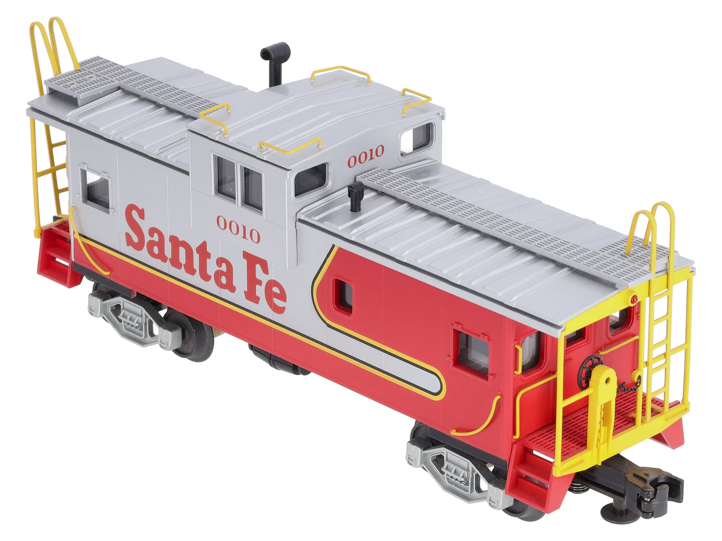 MTH 20-80002C O Gauge Santa Fe Silver & Red Caboose (DAP) Extended Vision #0100 NIB