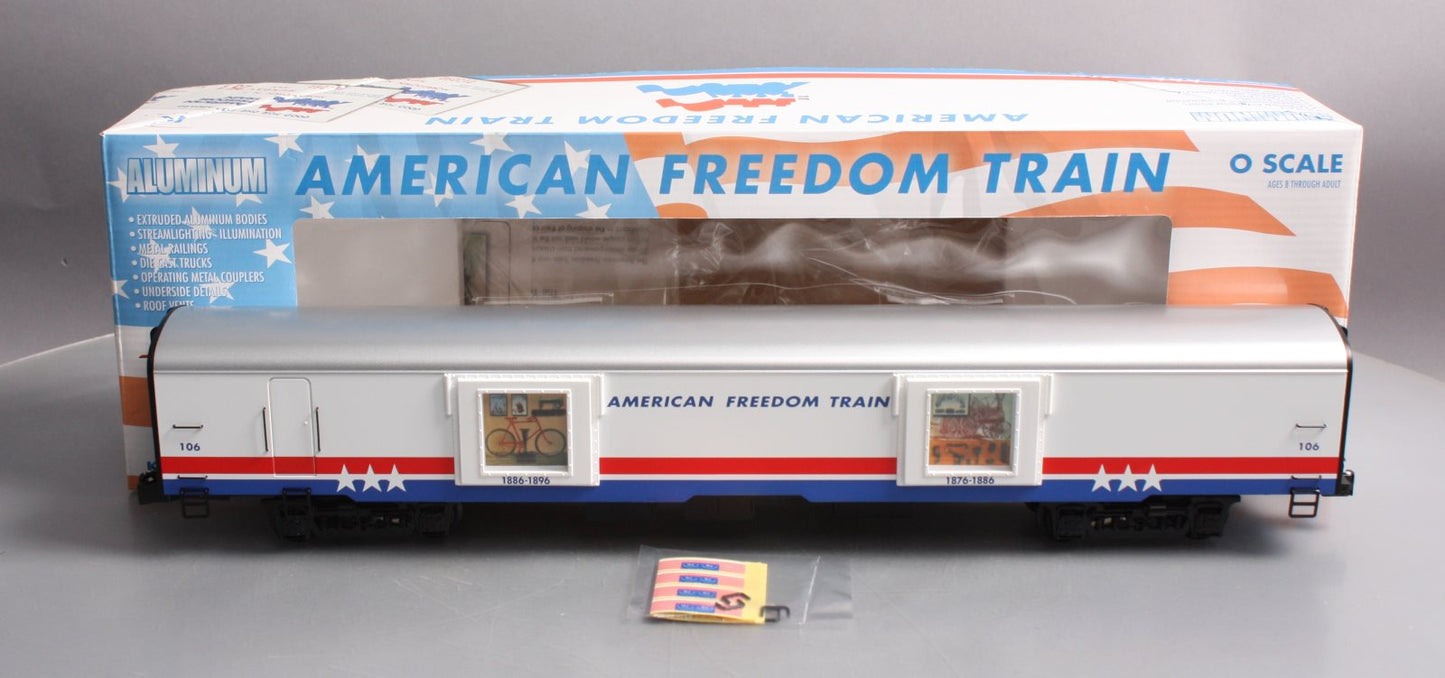 K-Line K4601-30106 O Gauge Freedom Train Extruded Aluminum Display Car #106 LN/Box