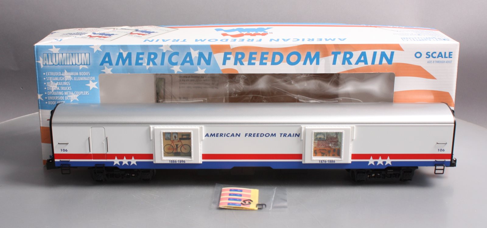 K-Line K4601-30106 O Gauge Freedom Train Extruded Aluminum Display Car #106 LN/Box