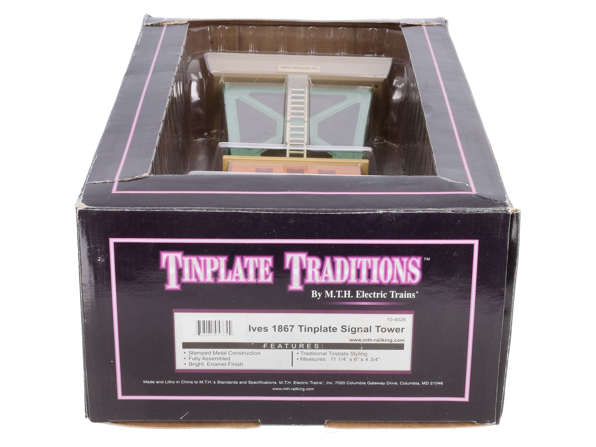 MTH 10-4026 Ives 1867 Tinplate Signal Tower (Orange/Green) EX/Box