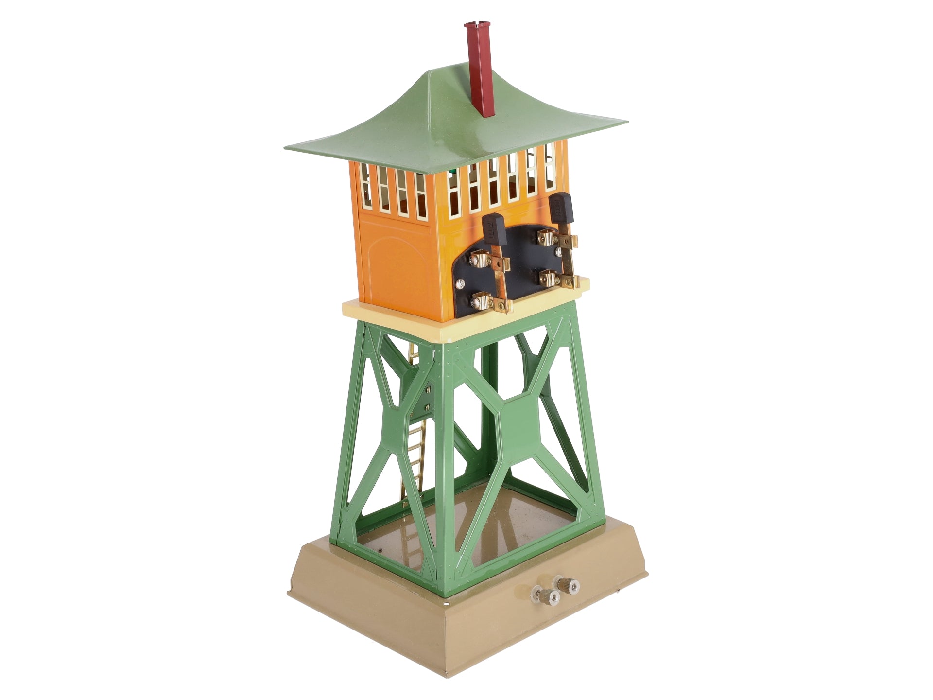 MTH 10-4026 Ives 1867 Tinplate Signal Tower (Orange/Green) EX/Box