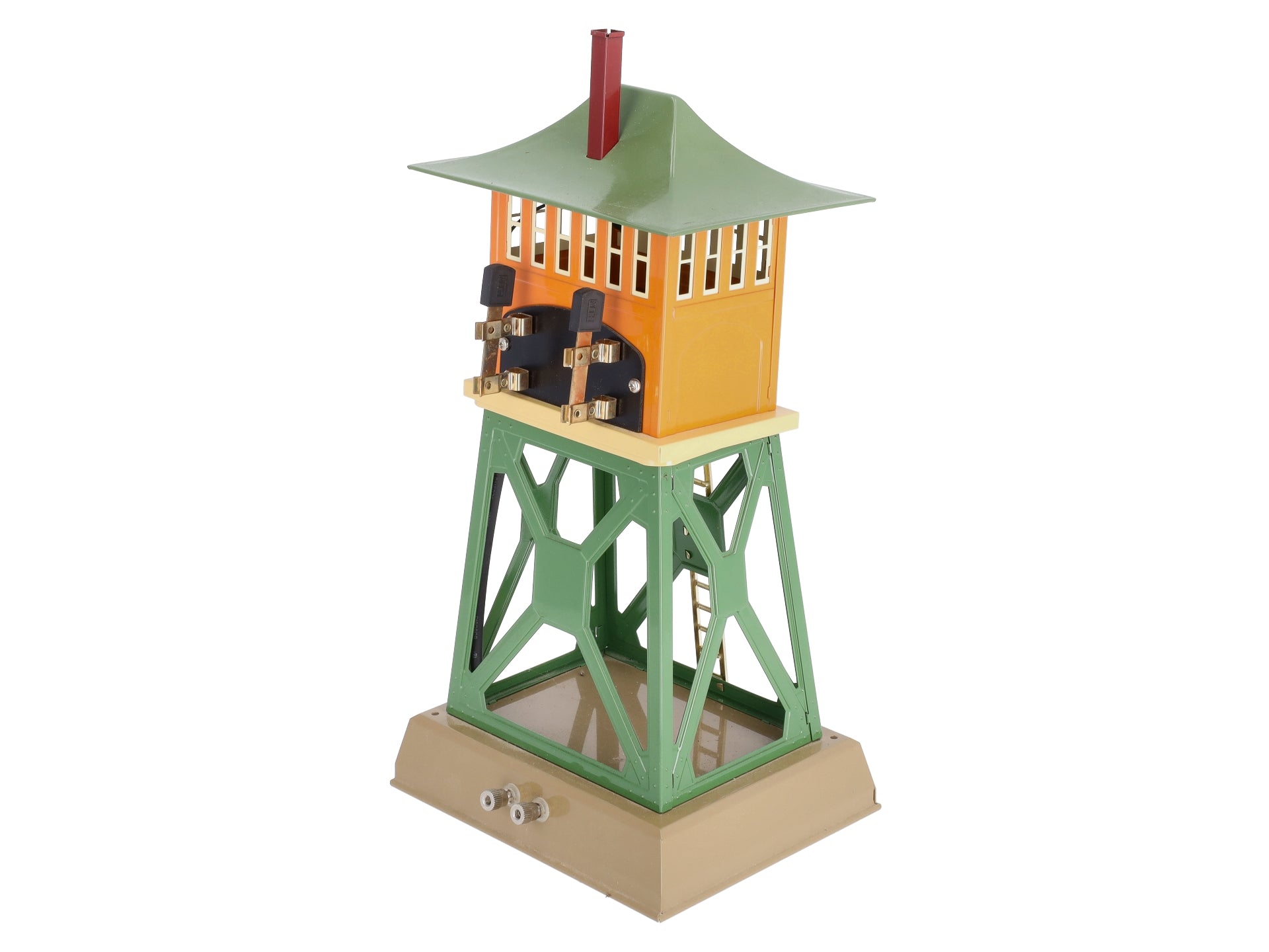 MTH 10-4026 Ives 1867 Tinplate Signal Tower (Orange/Green) EX/Box