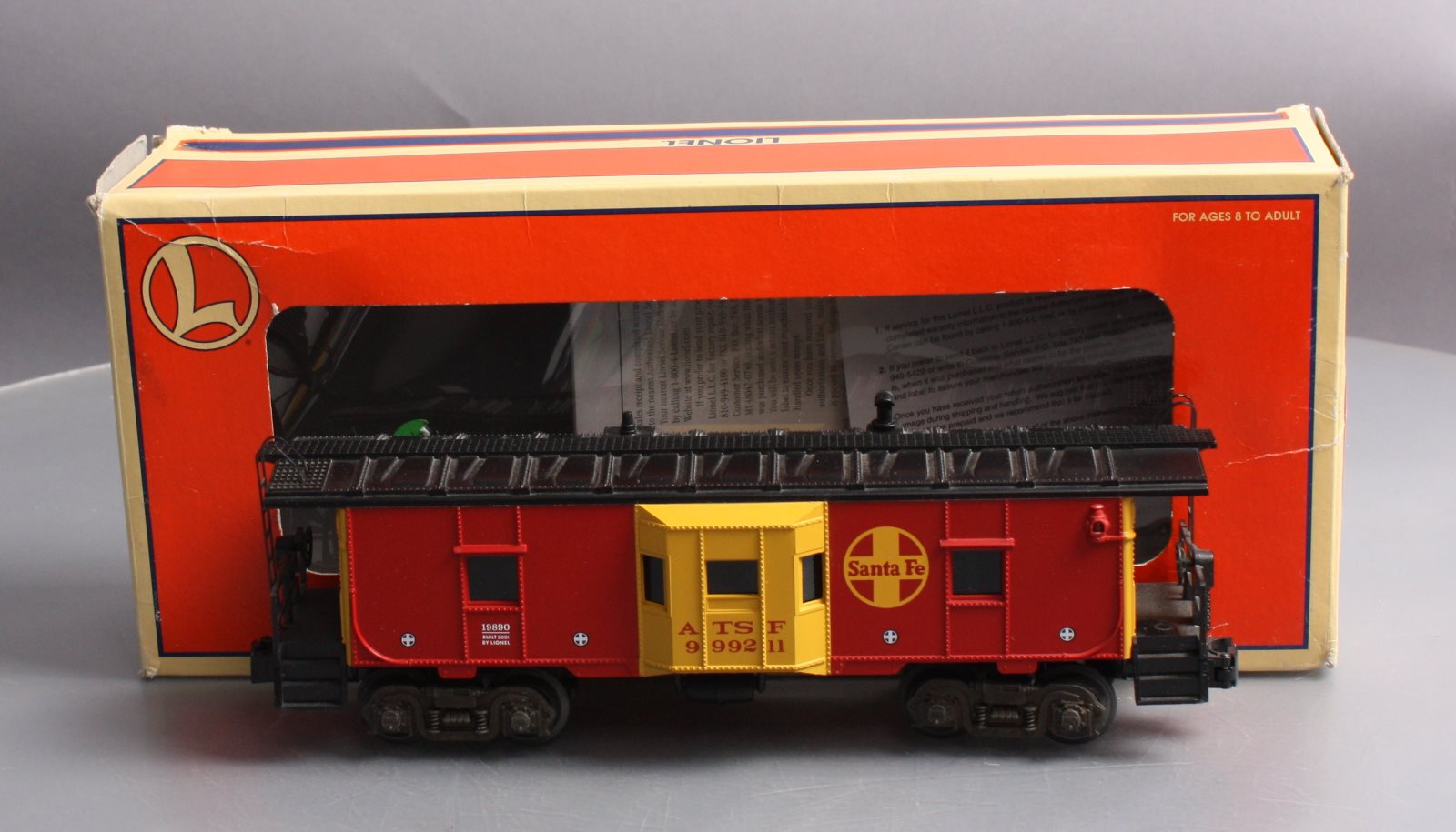 Lionel 6-19890 O Gauge Santa Fe Bay Window Caboose w/Railsounds Crew Talk
