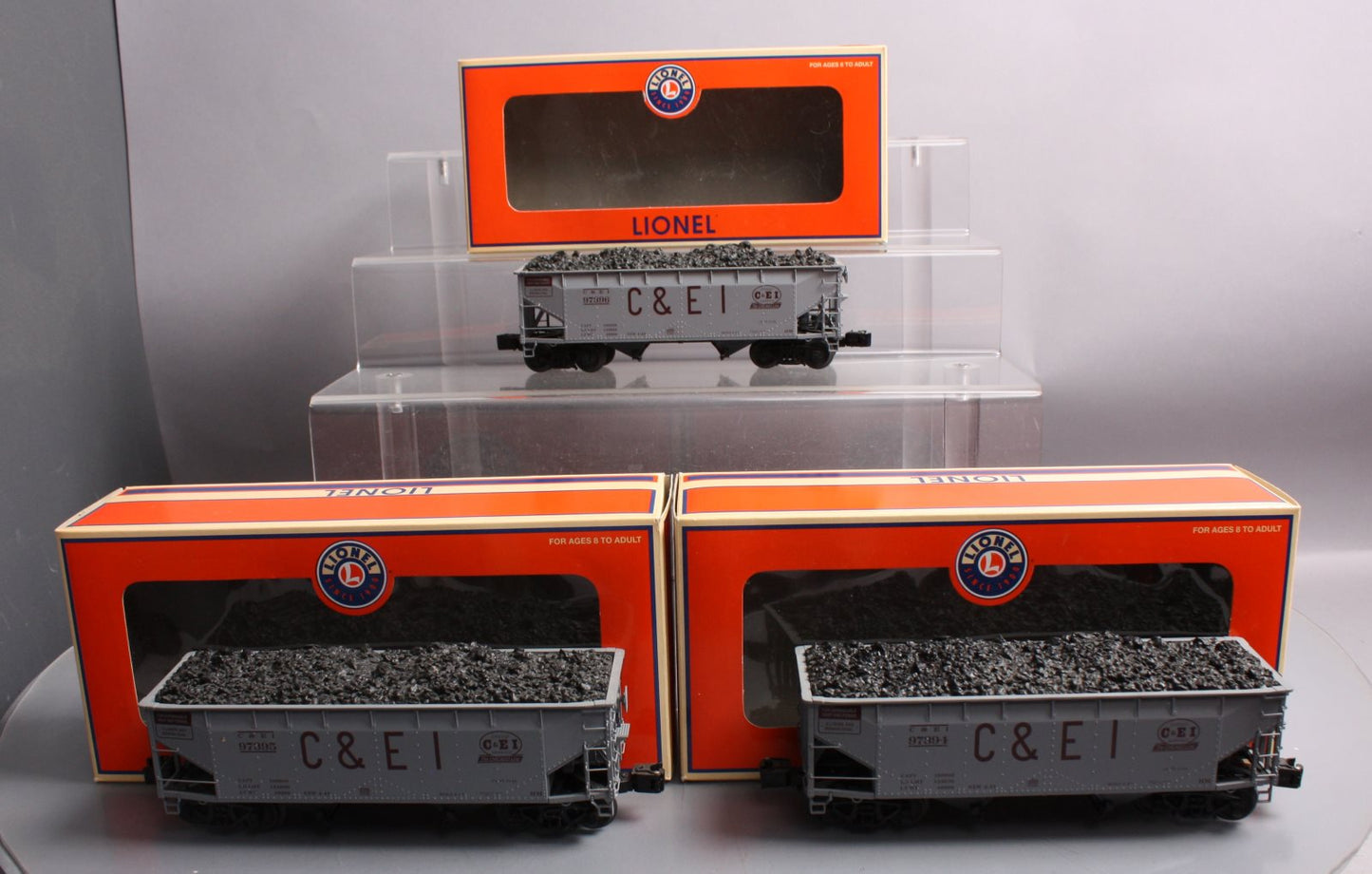 Lionel 6-21879 Chicago & Eastern Illinois Offset Hopper Car Set of 3 EX/Box