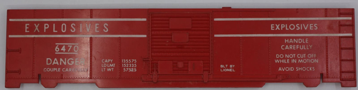 Lionel 6470-11 Red Exploding Car Plain Side Panel