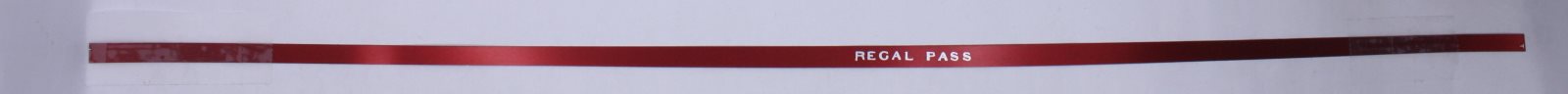 Lionel 2562-11 Right Hand Santa Fe Regal Pass Aluminum Car Adhesive Strip